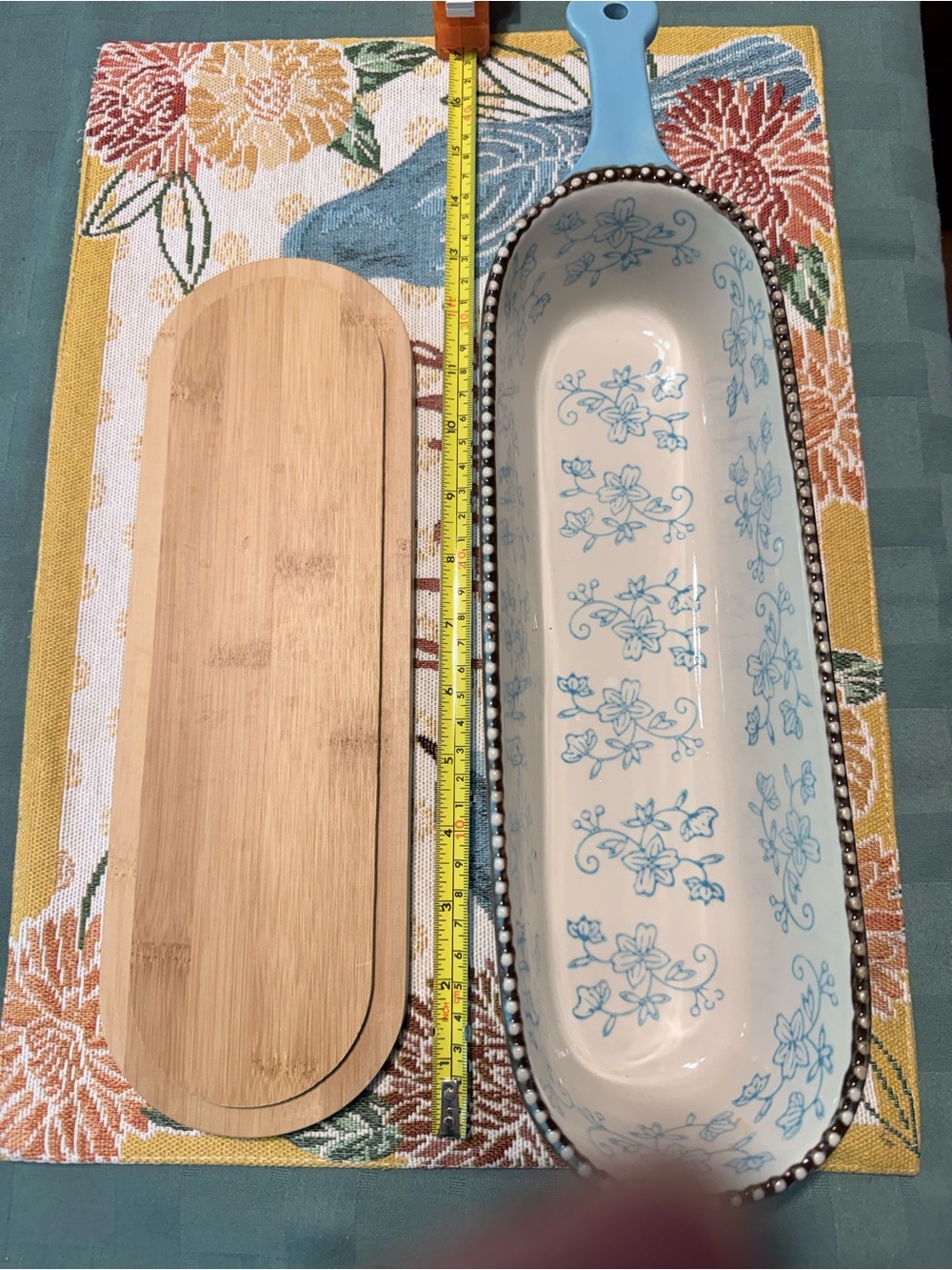 Temp-Tations Floral Lace Ceramic Bread basket